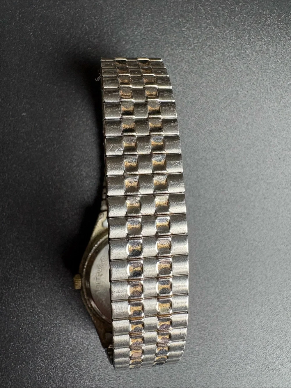 Two-Tone Men's Dress Watch with Date - White Dial